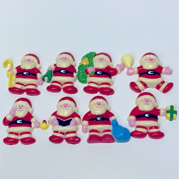 Vintage Christmas Santa Claus Plastic Fridge Magnets Lot Of 8 - Picture 14 of 14